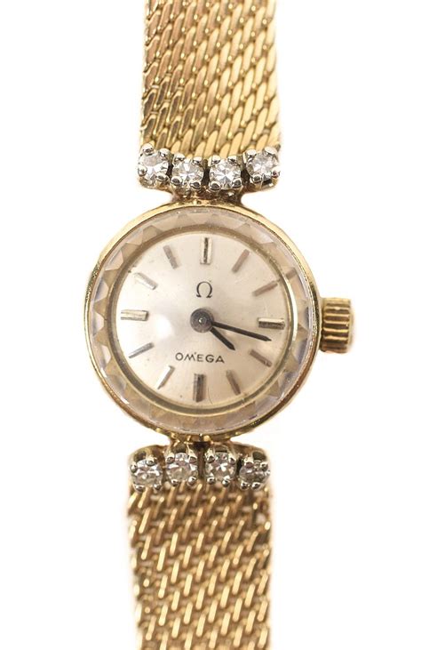 omega ladies gold watch|14k gold omega ladies watch.